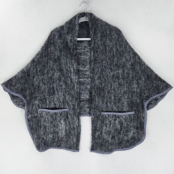 Donegal Design Sweater Womens Gray OS Mohair Wool Blend Shawl Made In Ireland - Picture 1 of 12